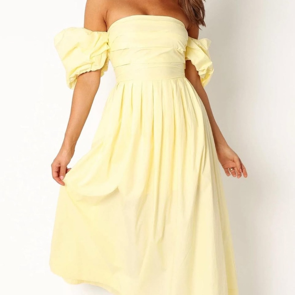 Petal & Pup Puff Sleeve Yellow Maxi Dress